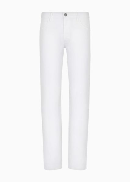 Jeans Original Homme Pantalon 5 Poches Coupe Classique En Coton Stretch White